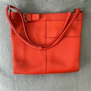 Mauro Governa Orange Leather Shoulder Bag